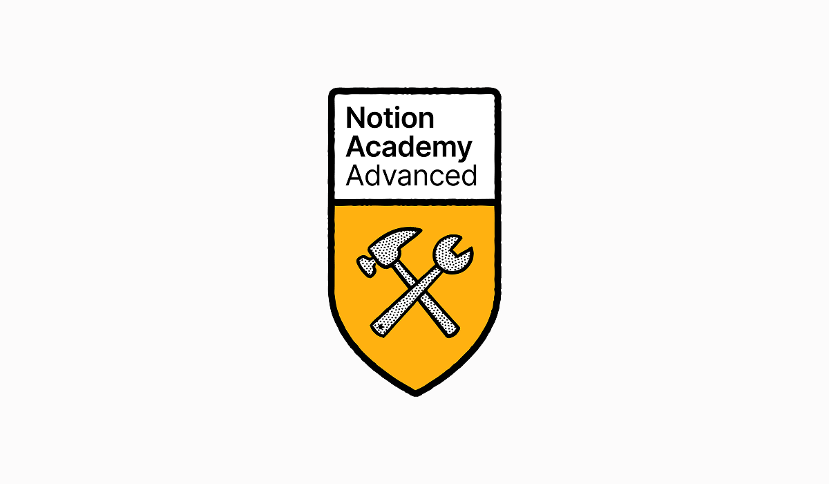 Notion Academy Advanced badge issued by Notion